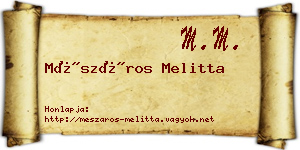 Mészáros Melitta névjegykártya